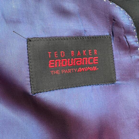 TED BAKER Men's 42R Black Wool Endurance The Party Animal 3 Button Suit Modern - Picture 4 of 15